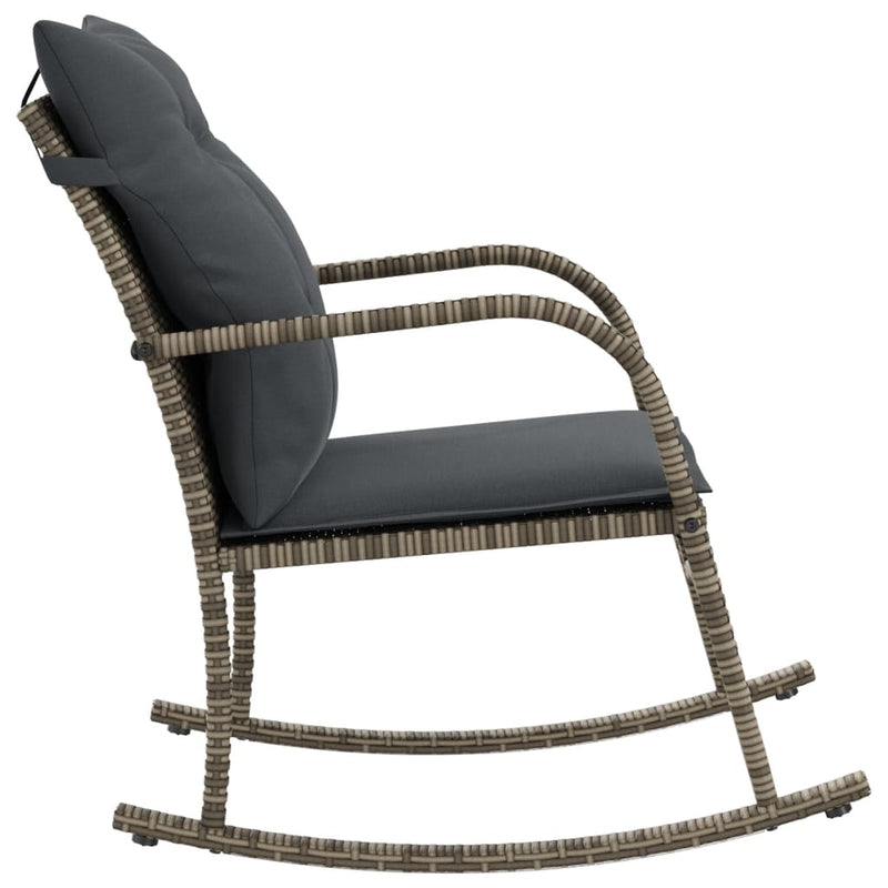 vidaXL szürke polyrattan kerti hintaszék párnával