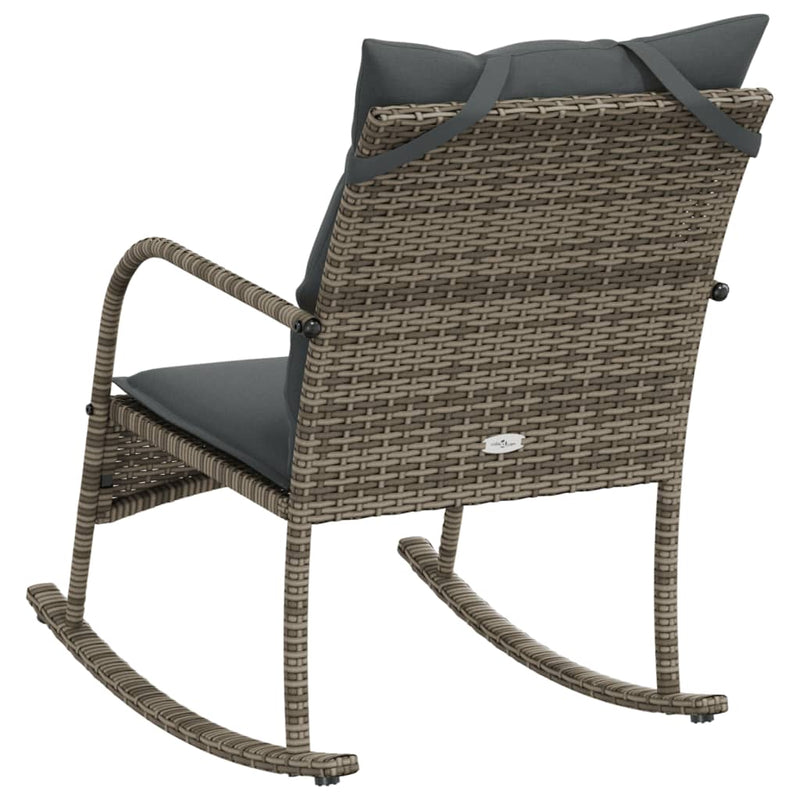 vidaXL szürke polyrattan kerti hintaszék párnával