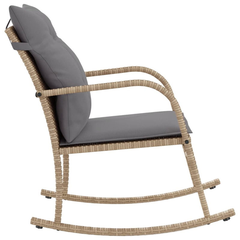 vidaXL bézs polyrattan kerti hintaszék párnákkal