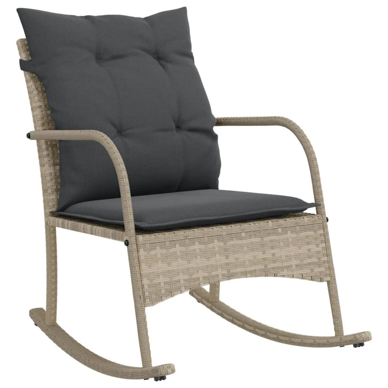 vidaXL szürke polyrattan kerti hintaszék párnákkal
