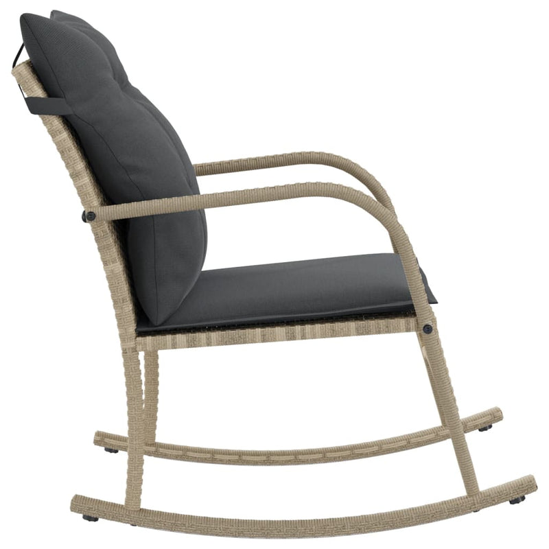 vidaXL szürke polyrattan kerti hintaszék párnákkal