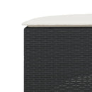 vidaXL fekete polyrattan kerti lábtartó párnával