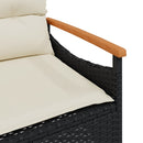 vidaXL fekete polyrattan kerti pad párnával 116 x 62,5 x 74