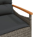 vidaXL szürke polyrattan kerti pad párnával 116 x 62,5 x 74