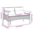 vidaXL bézs polyrattan kerti pad párnával 116 x 62,5 x 74