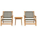 vidaXL Kerti Székek Asztallal 3 pcs Szürke 45 x 45 x 40 cm