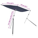 vidaXL T-alakú árnyékolóhosszabbító szettel 170 x 170 x (113-182,5) cm