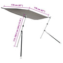 vidaXL antracit T-alakú árnyékolóhosszabbító 170x170x(113-182,5) cm