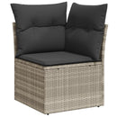vidaXL 9 db szürke polyrattan kerti kanapégarnitúra párnákkal