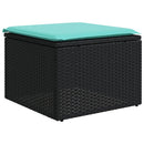 vidaXL 6 db fekete polyrattan kerti kanapégarnitúra párnákkal