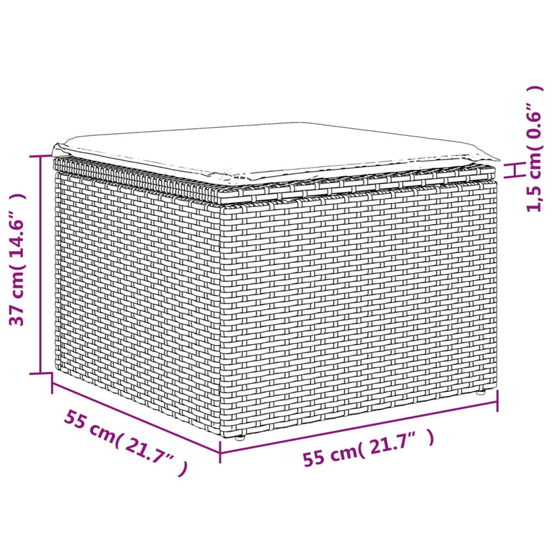 vidaXL 6 részes világosszürke polyrattan kerti ülőgarnitúra párnákkal