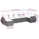 vidaXL 7 db barna polyrattan kerti kanapégarnitúra párnákkal