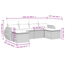 vidaXL 6 részes bézs polyrattan kerti ülőgarnitúra párnával