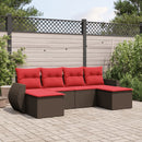 vidaXL 6 db barna polyrattan kerti kanapégarnitúra párnákkal