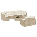 vidaXL 10 részes bézs polyrattan kerti ülőgarnitúra párnával