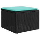 vidaXL 10 db fekete polyrattan kerti kanapégarnitúra párnákkal