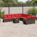 vidaXL 11 db barna polyrattan kerti kanapégarnitúra párnákkal