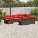 vidaXL 11 db barna polyrattan kerti kanapégarnitúra párnákkal