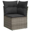 vidaXL 4 db szürke polyrattan kerti kanapégarnitúra párnákkal