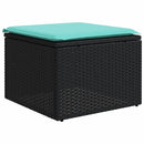 vidaXL 5 db fekete polyrattan kerti kanapégarnitúra párnákkal