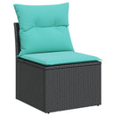 vidaXL 6 db fekete polyrattan kerti kanapégarnitúra párnákkal