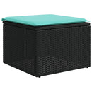 vidaXL 6 db fekete polyrattan kerti kanapégarnitúra párnákkal