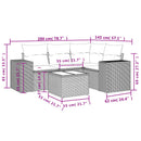vidaXL 5 részes világosszürke polyrattan kerti ülőgarnitúra párnákkal