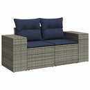 vidaXL 6 db szürke polyrattan kerti kanapégarnitúra párnákkal