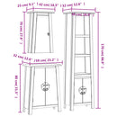 vidaXL 3 részes tömör fenyőfa fürdőszobai bútorszett