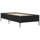 vidaXL fekete szerelt fa és fém ágykeret 100 x 200 cm