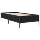 vidaXL fekete szerelt fa és fém ágykeret 100 x 200 cm