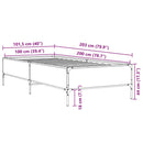 vidaXL fekete szerelt fa és fém ágykeret 100 x 200 cm