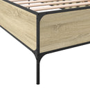 vidaXL sonoma tölgyszínű szerelt fa és fém ágykeret 100 x 200 cm