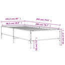 vidaXL sonoma tölgyszínű szerelt fa és fém ágykeret 100 x 200 cm