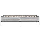 vidaXL sonoma tölgyszínű szerelt fa és fém ágykeret 100 x 200 cm