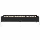 vidaXL fekete szerelt fa és fém ágykeret 90 x 200 cm