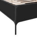 vidaXL fekete szerelt fa és fém ágykeret 90 x 200 cm