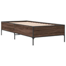 vidaXL barna tölgyszínű szerelt fa és fém ágykeret 90 x 200 cm
