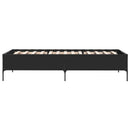 vidaXL fekete szerelt fa és fém ágykeret 75 x 190 cm