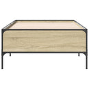 vidaXL sonoma tölgyszínű szerelt fa és fém ágykeret 75 x 190 cm