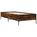 vidaXL füstös tölgyszínű szerelt fa és fém ágykeret 75 x 190 cm