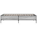 vidaXL sonoma tölgyszínű szerelt fa és fém ágykeret 75 x 190 cm