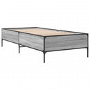 vidaXL sonoma tölgyszínű szerelt fa és fém ágykeret 75 x 190 cm