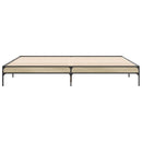 vidaXL sonoma tölgyszínű szerelt fa és fém ágykeret 200 x 200 cm