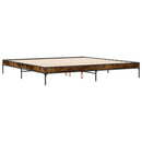 vidaXL füstös tölgyszínű szerelt fa és fém ágykeret 200 x 200 cm