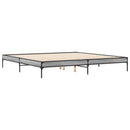 vidaXL szürke sonoma szerelt fa és fém ágykeret 200 x 200 cm