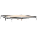 vidaXL szürke sonoma szerelt fa és fém ágykeret 200 x 200 cm