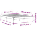 vidaXL barna tölgyszínű szerelt fa és fém ágykeret 160 x 200 cm
