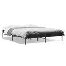 vidaXL fekete szerelt fa és fém ágykeret 150 x 200 cm