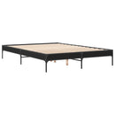 vidaXL fekete szerelt fa és fém ágykeret 150 x 200 cm